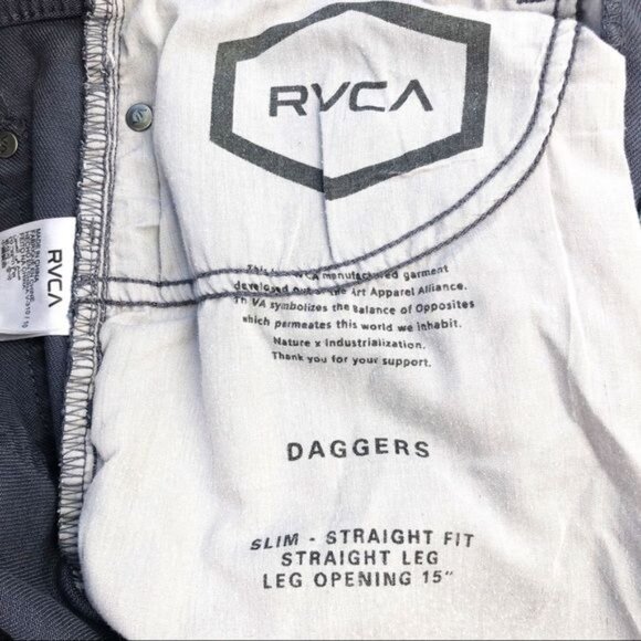 RVCA Daggers Slim Straight Fit gray Denim Jeans 29 - Picture 12 of 13